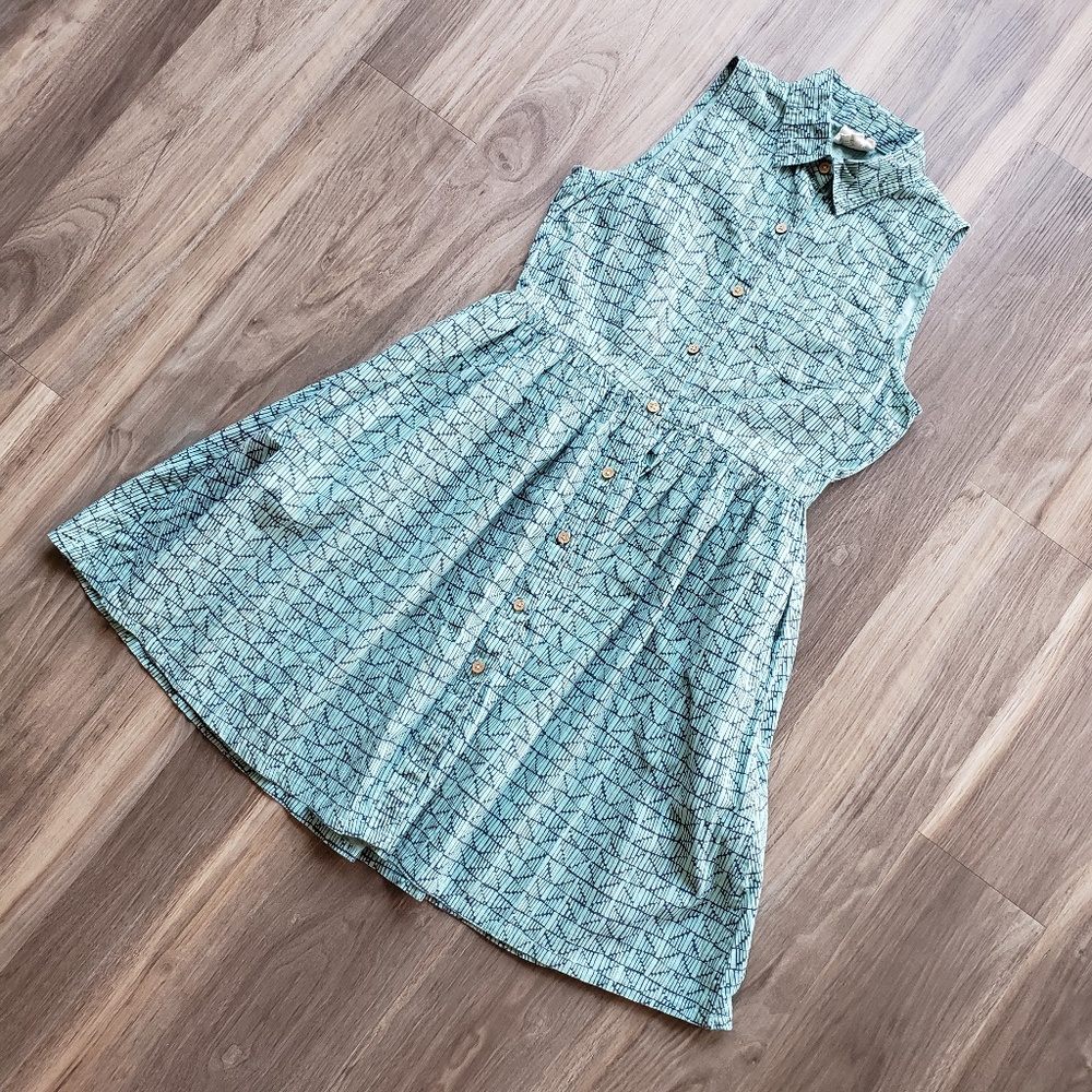 Mata Traders Mint Blue Button Down Shirt Dress